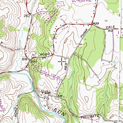 Topographic Map of Valewood Estates, MD