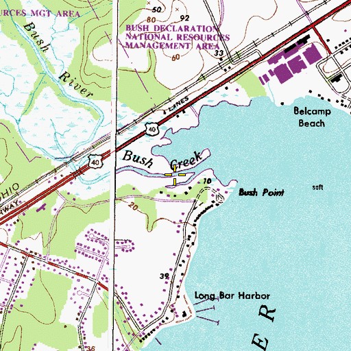 Topographic Map of Bar Harbor Campground, MD