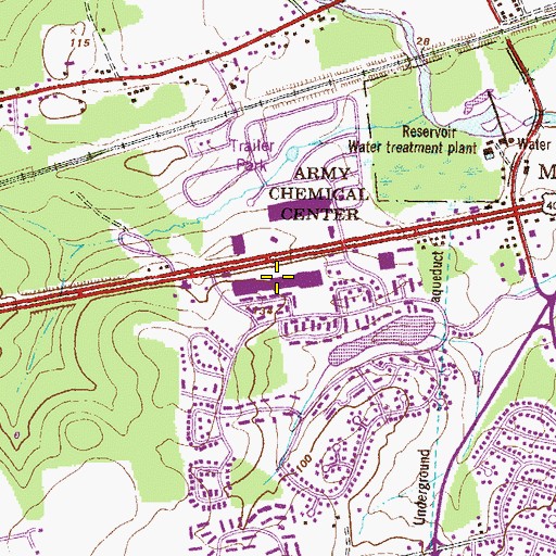 Topographic Map of Edgewater Village Shopping Center, MD