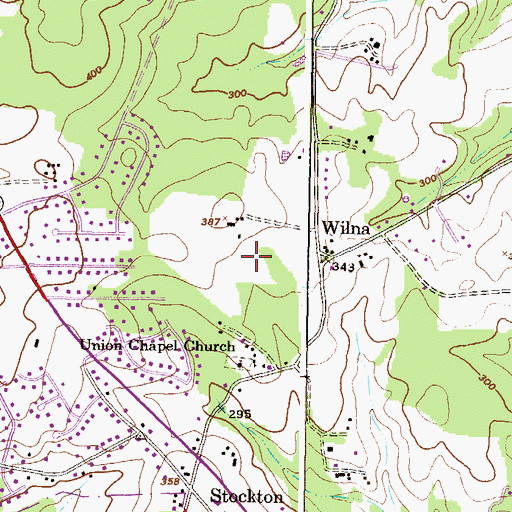 Topographic Map of Exeter Green, MD
