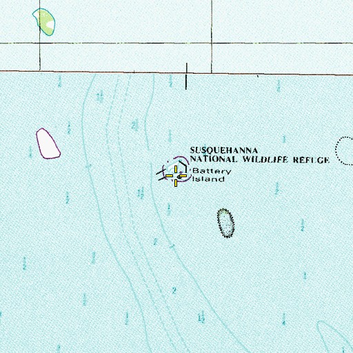 Topographic Map of Fishing Battery Lighthouse, MD