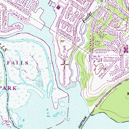 Topographic Map of Gunpowder Point Park, MD