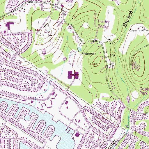 Topographic Map of Joppatowne High School, MD