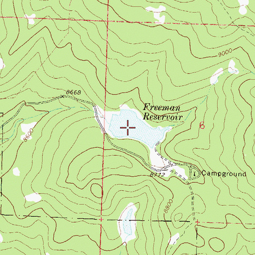Topographic Map of Freeman Reservoir, CO