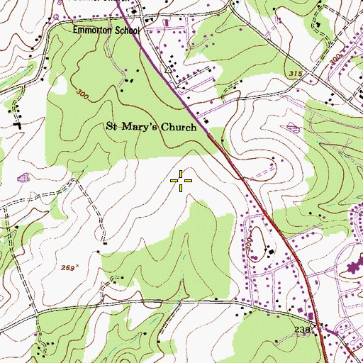 Topographic Map of Laurel Woods, MD
