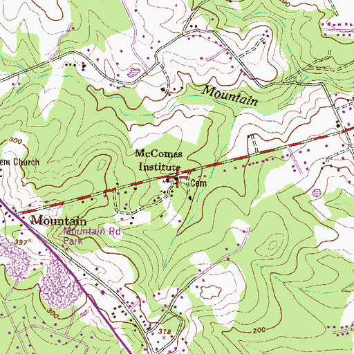 Topographic Map of Mount Zion United Methodist Church, MD
