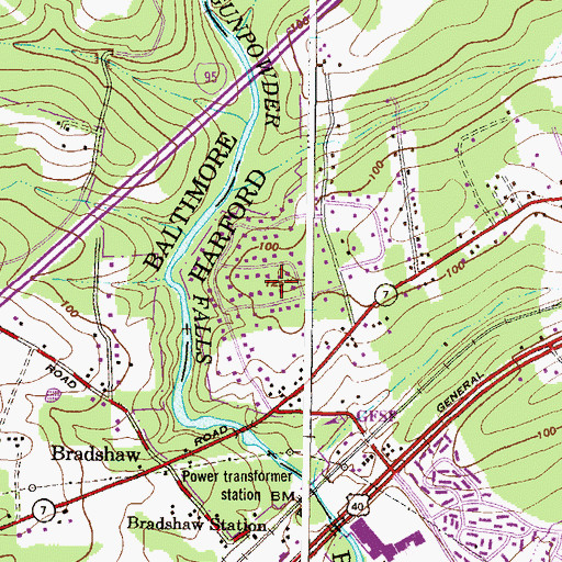 Topographic Map of Oaklyn Manor, MD
