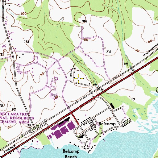 Topographic Map of Riverside Village of Church Creek, MD
