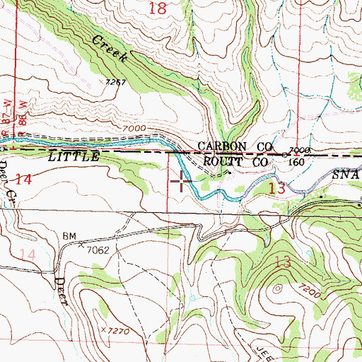 Topographic Map of Cottonwood Creek, CO