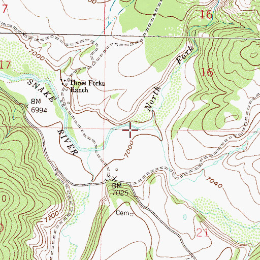 Topographic Map of North Fork Little Snake River, WY