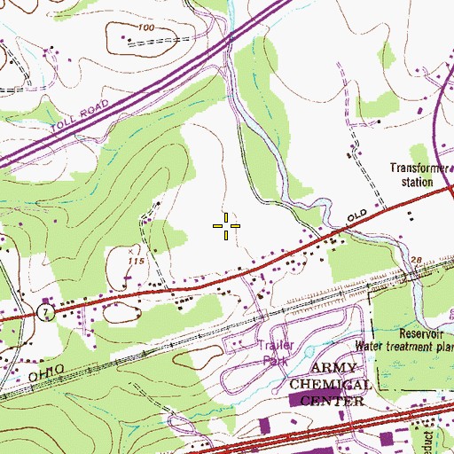 Topographic Map of Winters Run Industrial Park, MD