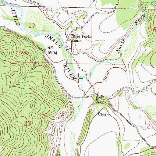 Topographic Map of South Fork Little Snake River, CO