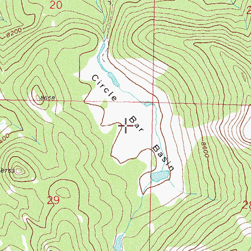 Topographic Map of Circle Bar Basin, CO