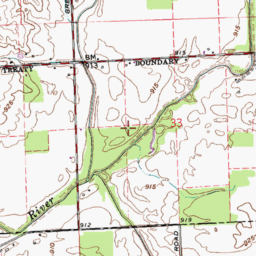 Topographic Map of Barton Cemetery, OH