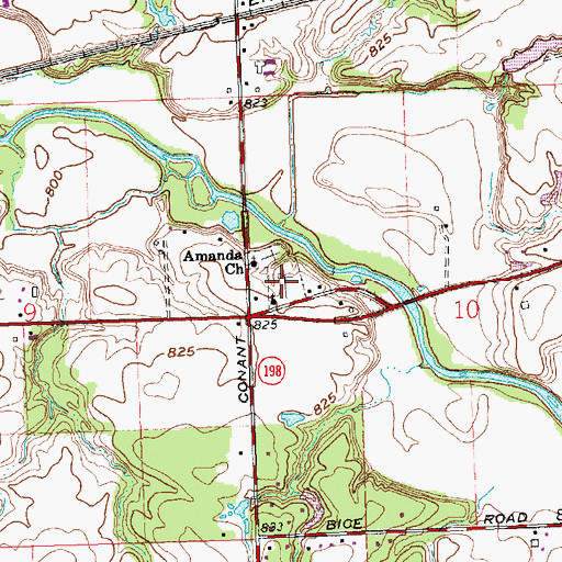 Topographic Map of Christie Chapel Cemetery, OH