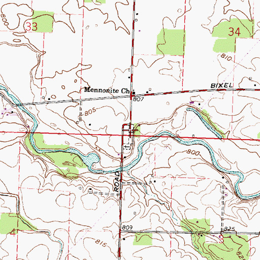 Topographic Map of Old Mennonite Cemetery, OH
