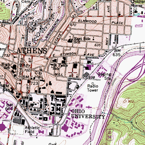Topographic Map of Church of God, OH