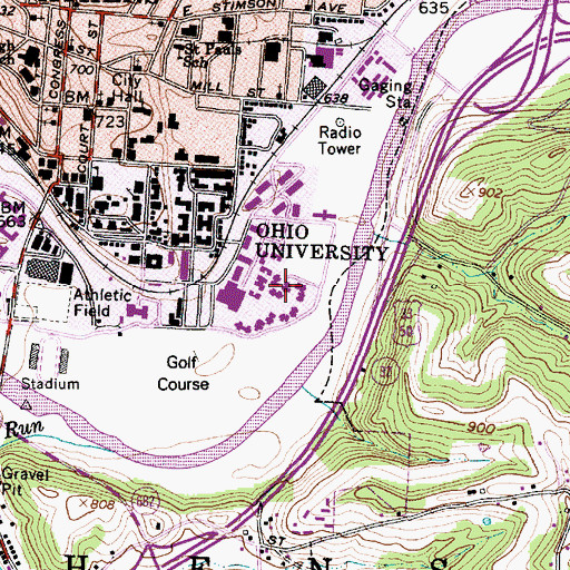 Topographic Map of Armbruster Hall, OH
