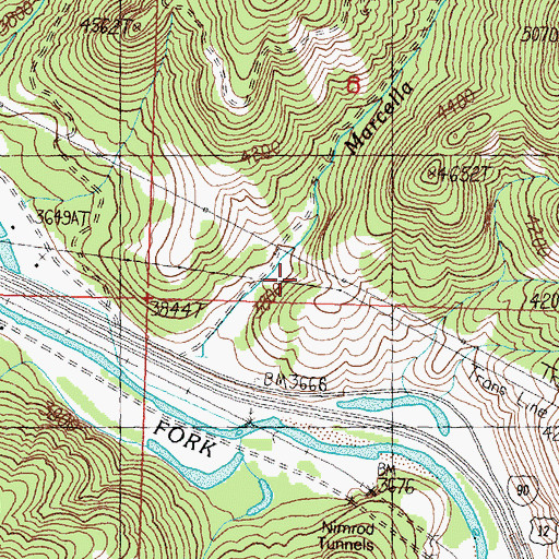Topographic Map of Baird Post Office (historical), MT