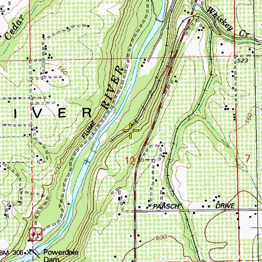 Topographic Map of Switchback, OR