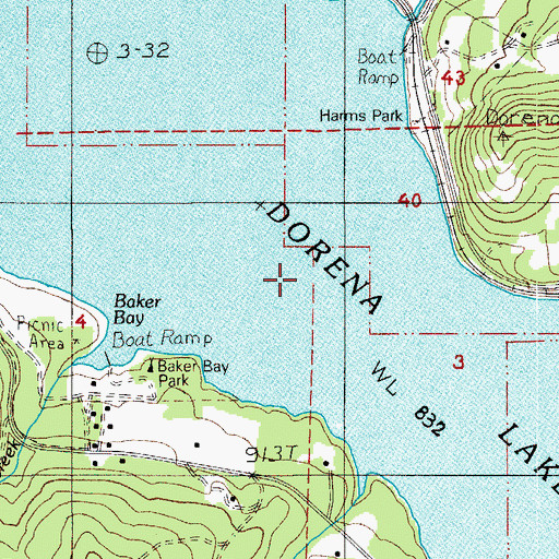 Topographic Map of Dorena (historical), OR