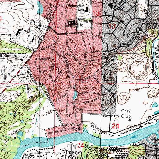 Topographic Map of Trout Valley, IL