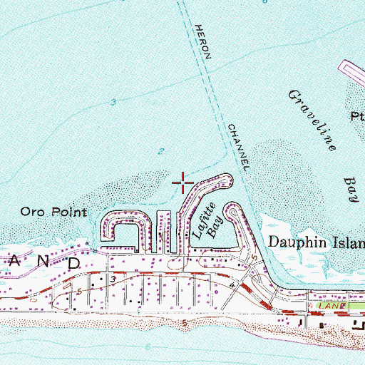 Topographic Map of Royal Lagoons Channel, AL