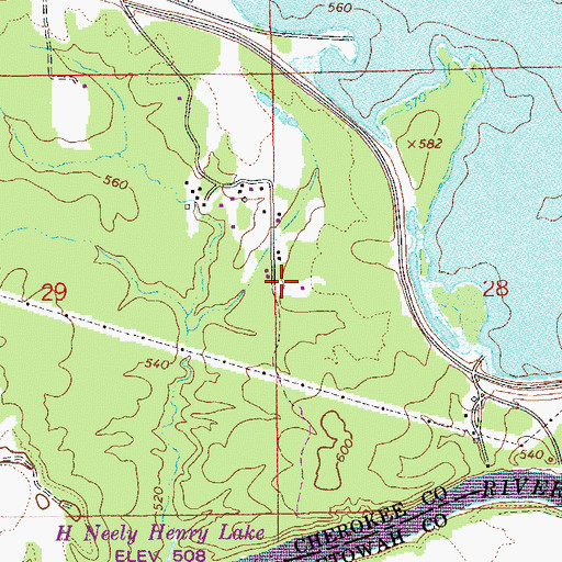 Topographic Map of Missionary Church, AL