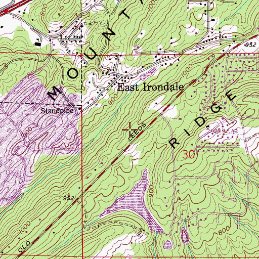 Topographic Map of Cherokee Brook Estates, AL