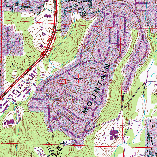 Topographic Map of Vestridge, AL