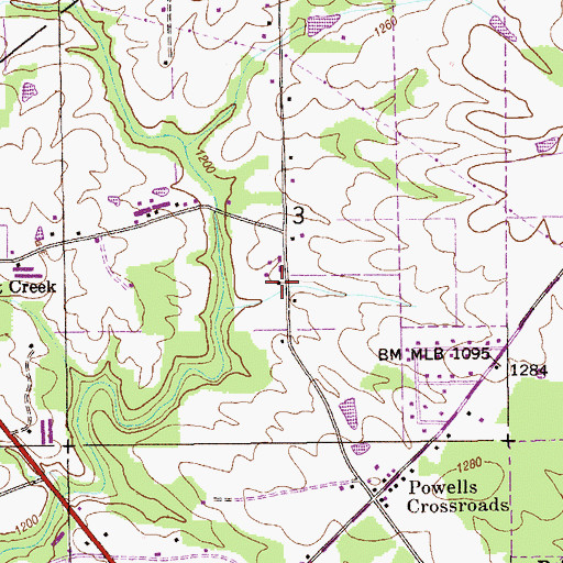 Topographic Map of Straight Creek Church (historical), AL
