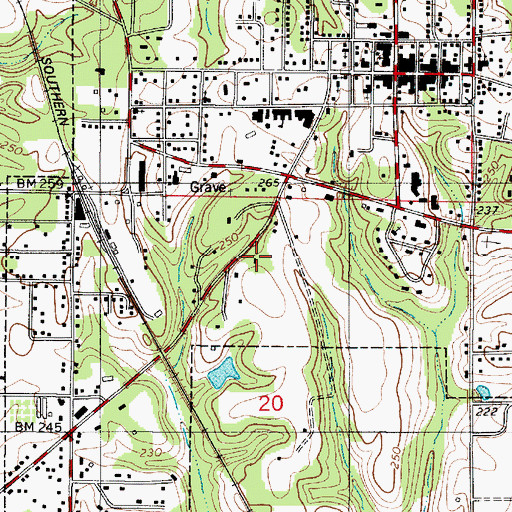 Topographic Map of Brick Spring, AL