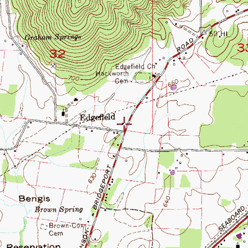 Topographic Map of Edgefield School (historical), AL
