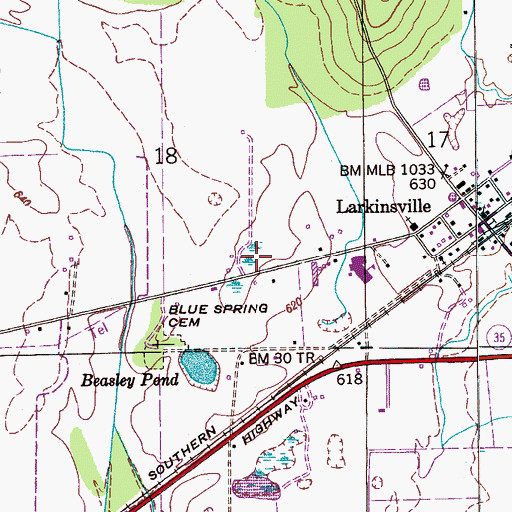 Topographic Map of Long Pond (historical), AL