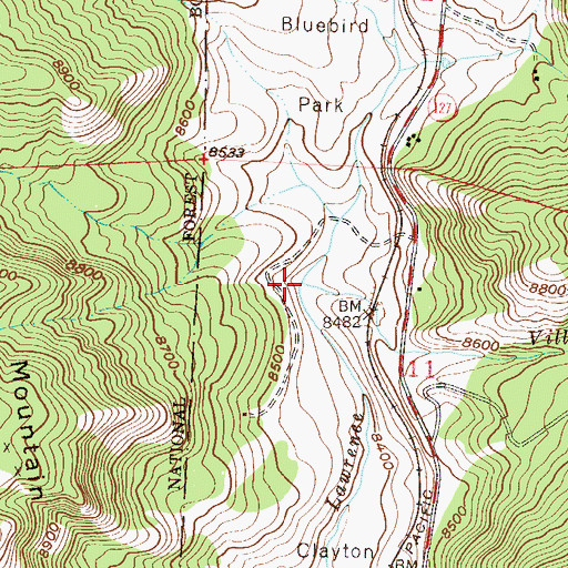 Topographic Map of Village Belle Creek, CO