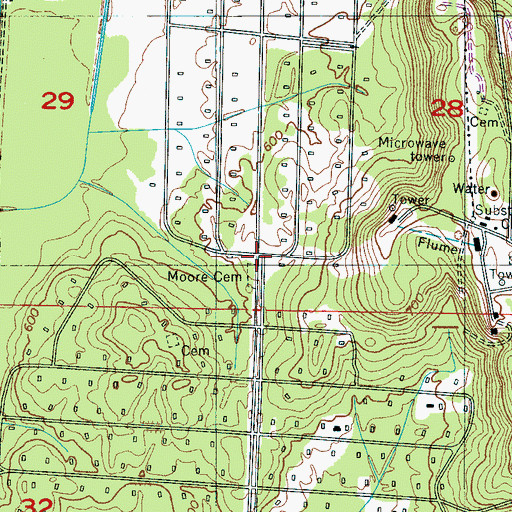 Topographic Map of New Mount Olive Church (historical), AL