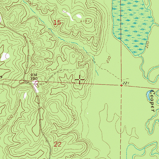 Topographic Map of Dennis Springer Cemetery, AL