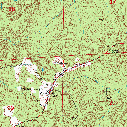 Topographic Map of Lisenba Subdivision, AL