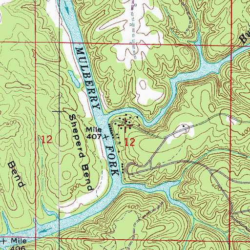 Topographic Map of Reeds Ferry Camp, AL