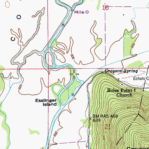 Topographic Map of Grayson Ford, AL
