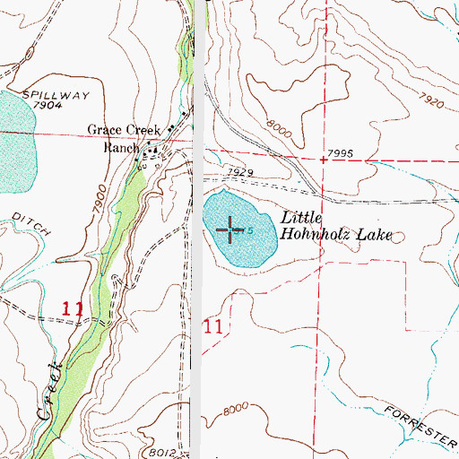 Topographic Map of Little Hohnholz Lake, CO