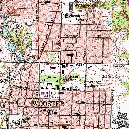 Topographic Map of Compton Hall, OH