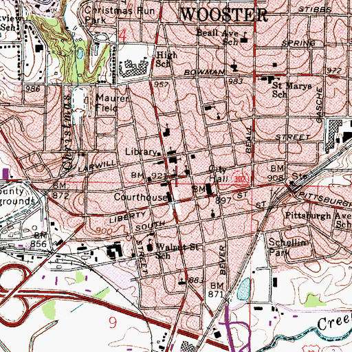 Topographic Map of Saint James Episcopal Church, OH