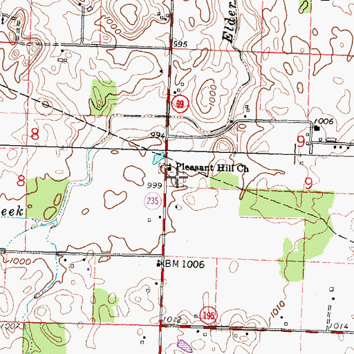 Topographic Map of Pleasant Hill Cemetery, OH