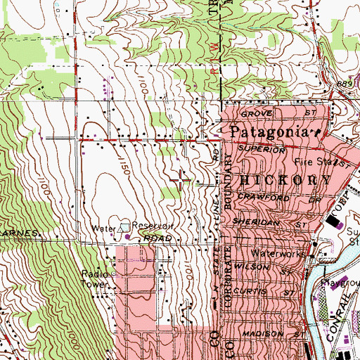 Topographic Map of Walnut Hill (historical), OH