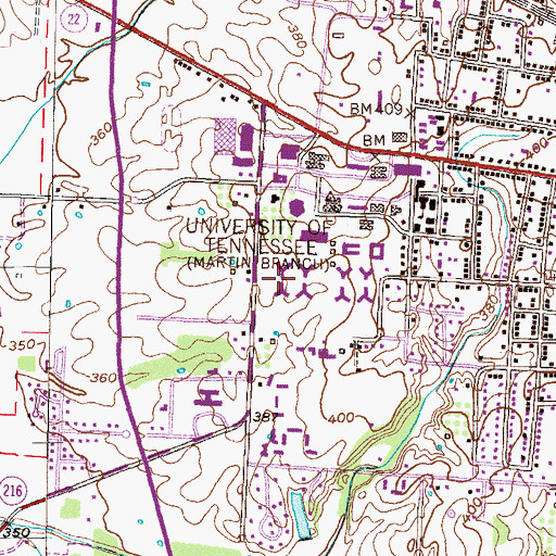 Topographic Map of G-H Residence Hall, TN