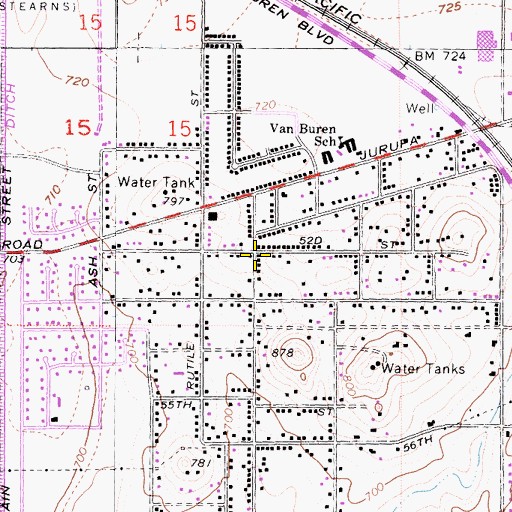 Topographic Map of Bly, CA
