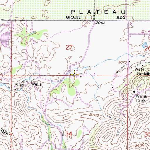 Topographic Map of Diamond B Ranch, CA