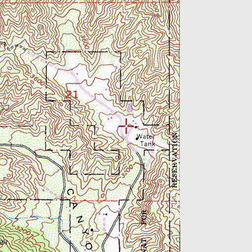 Topographic Map of Gandy Ranch, CA