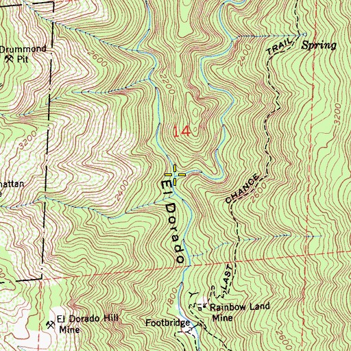 Topographic Map of Indian Creek, CA